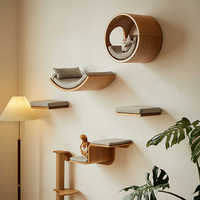 Arbre à chat moderne en bois massif, tour pour chats d'intérieur, structure d'escalade personnalisable pour chats, meuble