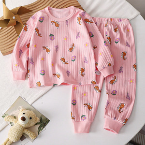 Set di Biancheria Intima e Pigiami per Bambini Primavera 2025 Motivo Cartone Animato in Cotone Morbido e Caldo per Ragazzi e Ragazze Abbigliamento da Casa - Product Image 4