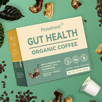 OEM自有品牌蘑菇咖啡包，含益生菌和蘑菇混合物，兼容 Keurig K-Cups，有益肠道健康和免疫系统支持