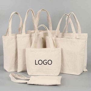 Custom Printed Logo Recycled 10oz Cotton <b>Canvas</b> <b>Tote</b> <b>Bag</b> Silk Screen/Heat Transfer Printing Reusable Laminated Personalized - Product Image 1
