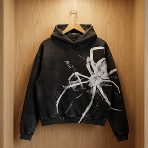 Sudadera con Capucha para Hombre, Estampado de Araña, 100% Algodón, Tejido de Punto, Estilo Casual Otoñal, Corte Regular, Diseño con Logotipo Frontal y Bolsillo - Product Image 1