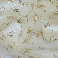 Tissu brodé de haute qualité en polyester avec paillettes, design le plus récent, pour robe