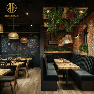 Set di Arredamento Industriale Vintage Ron Group: <span class=keywords><strong>Tavolo</strong></span> <span class=keywords><strong>Quadrato</strong></span> in Legno <span class=keywords><strong>Nero</strong></span> e Sedie in Metallo per Ristoranti e Caffè - Product Image 6