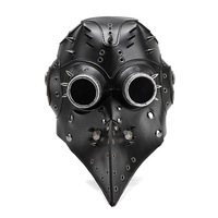 Masque de Docteur Corbeau Steampunk Transfrontalier, Accessoire Créatif d'Horreur pour Halloween, Fournitures de Cosplay Médiéval, Matériau PU, Taille Adulte, Multi-usages