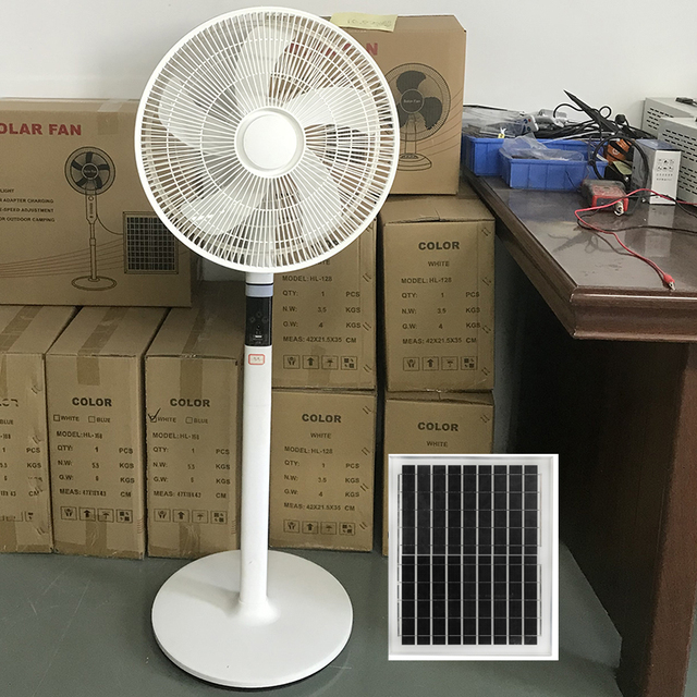 Home & Commercial Solar Fan 16 Inch Lithium Battery Solar Rechargeable Adjustable Height Plastic Household Hotel Use