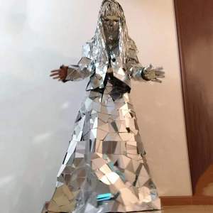 Traje de Espejo para Cosplay, Disfraz de Baile, Ropa de Fiesta, Vestido de Espejo para Discoteca, Traje de Robot Plateado para Mujer - Product Image 1