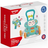 Table d'activités multifonctionnelle Bao Han en plastique, motif singe de dessin animé, avec marcheur pour bébé, vitesse réglable et fonctions musicales