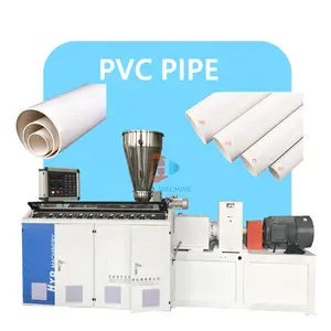 Nhựa PVC hình nón twin-vít đùn PVC Ống đùn PVC ống làm cho máy Dây chuyền sản xuất