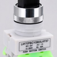 LAY7-20X13 2 positions 2No sélecteur à levier court tête rotative grand bouton poussoir en plastique