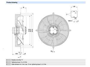พัดลมแกน AC ขนาด 450 มม. รุ่น ebm-papst S4E450-AA09-01/F01 สำหรับระบบระบายความร้อนอุตสาหกรรม HVAC และระบบคอนเดนเซอร์ - Product Image 2