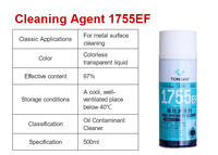 Nettoyant haute performance 1755EF 500ml en aérosol pour surfaces métalliques, éliminateur de contaminants huileux, sans CFC, écologique