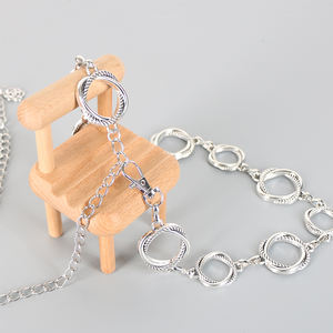 Aksesori Sabuk Dekoratif Wanita Mewah Vintage Berbentuk Lingkaran dari Logam Perak yang Diperpanjang Terbuat dari Paduan. - Product Image 2