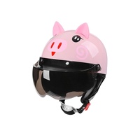[Personnalisé] Casque de sécurité pour enfants à vélo électrique, dessin animé, quatre saisons, protection solaire universelle, anti-buée, marron/transparent