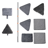 Équipement de nettoyage ménager de haute qualité, serpillière plate rotative en microfibre carrée pour le dépoussiérage des fenêtres, manche rectangulaire, utilisation domestique