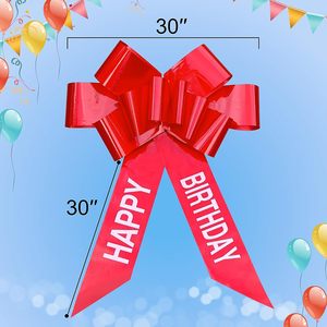 Car Bows Big Car Bow Sweet 16 30 pollici Giant Extra Large Blue/Red Pull Bow buon compleanno stampato personalizza la decorazione della festa del LOGO - Product Image 6