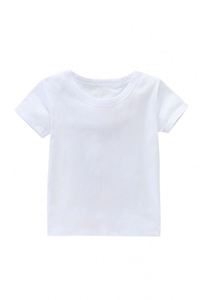 <span class=keywords><strong>Camiseta</strong></span> básica personalizada Unisex para niños pequeños, camisetas 100% de algodón de manga corta de Color sólido liso en blanco, camisetas para niños y niñas - Product Image 4