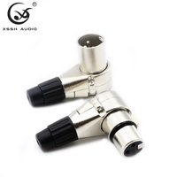 Jack XLR femelle en forme de L HIFI YIVO XSSH Audio 3 broches 90 degrés connecteur en laiton plaqué Rhodium XLR prise de Microphone pour câble