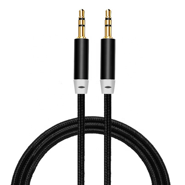 Nylon Braided Stereo Jack Cable Male 3.5MM to Male 3.5MM Stereo Audio Aux Hi-Fi Auxiliary Cord Cable for Speaker