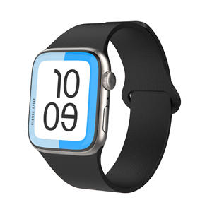 Compatible with for Apple Watch Ultra 9876543210 series SE Loop Litchi Pattern Magnetic <b>Silicone</b> Strap - Product Image 3