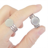 6-14mm Edelstahl Verstellbare Trendige Hochzeits- und Verlobungsringe Flache Blanko-Ringbasis für Schmuckherstellung DIY-Handwerk