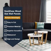 Panneaux muraux acoustiques modernes en bois de noyer Panneaux muraux décoratifs insonorisés pour la réduction du bruit intérieur Modèle 3D