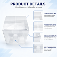 Boîte d'emballage pliable en PET recyclable et écologique, boîtes de présentation de cadeaux en plastique transparent personnalisées, vente en gros d'usine