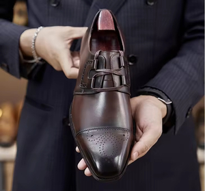 Zapatos Oxford de Vestir para Hombre, Hechos a Mano, de Cuero Genuino, con Punta, Personalizados, Zapatos de Cuero para Hombre que Aumentan la Estatura - Product Image 2