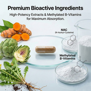 Capsules de nettoyage du foie |   Matrice de vitamines B |   Mélange multi-herbes (Chardon-Marie Curcuma) Antioxydant Détoxifiant Hépatique Usage Adulte - Product Image 3