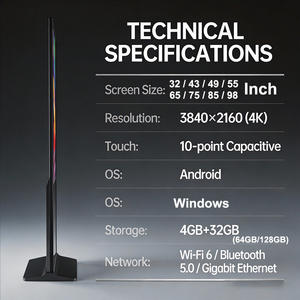 Écran LCD HD d'intérieur de 32, 55 et 65 pouces, machine publicitaire verticale sur pied, machine publicitaire tactile Android connectée au réseau, fabricants - Product Image 3