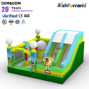 Château Gonflable Interactif Commercial pour Enfants, Idéal pour Événements Extérieurs, Fêtes, en PVC, avec Toboggan - Product Image 1