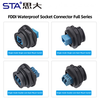 Conector FDDI Impermeable Tipo Bayoneta, Monomodo, Doble Núcleo, Montaje en Panel Frontal/Trasero, Conector 13/16"-28UNS