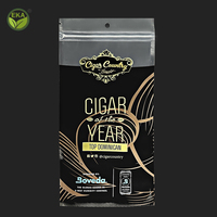 Sachet en plastique personnalisé transparent refermable à fermeture éclair, écologique, scellé sur 3 côtés, pour emballage de feuilles de tabac