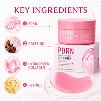 Patchs pour les yeux au collagène et à la caféine rose PDRN en gros, 60 patchs, masque raffermissant au rétinol pour les poches, les cernes et les ridules