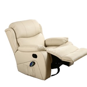 เก้าอี้นวดไฟฟ้าหนังสีขาวพร้อมรีโมทคอนโทรลสำหรับใช้ในบ้าน - Product Image 4