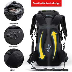 <span class=keywords><strong>Sac</strong></span> à dos <span class=keywords><strong>de</strong></span> camping unisexe 65L multifonctionnel en tissu Oxford, <span class=keywords><strong>sac</strong></span> <span class=keywords><strong>de</strong></span> randonnée respirant et imperméable avec port USB pour les voyages en montagne en plein air - Product Image 2
