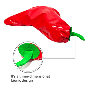 Chapeau fantaisie piment rouge brillant, accessoire de costume amusant sur le thème de la nourriture pour Halloween, carnaval, cosplay et fêtes - Product Image 4