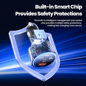 Chargeur de voiture multi-ports Toocki 200W USB-C/USB-A pour téléphone, tablette, ordinateur portable, puce intelligente, conception anti-vibration, indicateur LED - Product Image 5