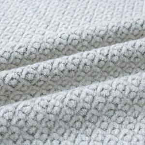 En Stock Livraison Rapide 43% Laine 57% Polyester Noir/Blanc Mélange Diamant Check Loop Tissu Texturé 3D pour Manteau Costume Veste 510GSM - Product Image 3