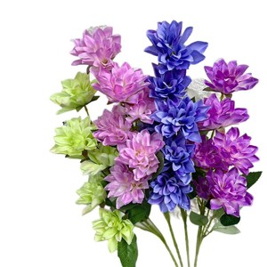 6 têtes de dahlias artificiels en soie, arrangements floraux pour mariage et décorations d'intérieur - Product Image 5