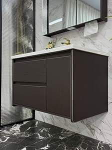 Meuble de salle de bain moderne pour hôtel, miroir intelligent, en contreplaqué résistant à l'eau, mural, avec coiffeuse et <span class=keywords><strong>armoire</strong></span> à <span class=keywords><strong>pharmacie</strong></span> - Product Image 4