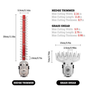 Taille-<span class=keywords><strong>haie</strong></span> électrique télescopique de 11,8 pouces, taille-<span class=keywords><strong>haie</strong></span> à longue portée, machine de taille sans fil, outil de jardin avec batterie au lithium - Product Image 6
