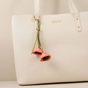 Creative 2026 <b>Summer</b> <b>Decoration</b> Birthday Gift Women Fashion Clothing Accessories Soft PU Leather Pink Flower Handbag Charms - Product Image 1