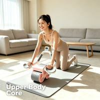 Nouvelle Roue de Fitness Ergonomique à Rebond Automatique pour Entraînement Abdominal à Domicile pour Hommes et Femmes Adultes