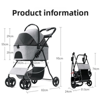 Poussette de luxe légère en tissu pour animaux de compagnie, pliable, pour chiens de petite, moyenne et grande taille, poussette Teddy personnalisable, chariot détachable, vente en gros