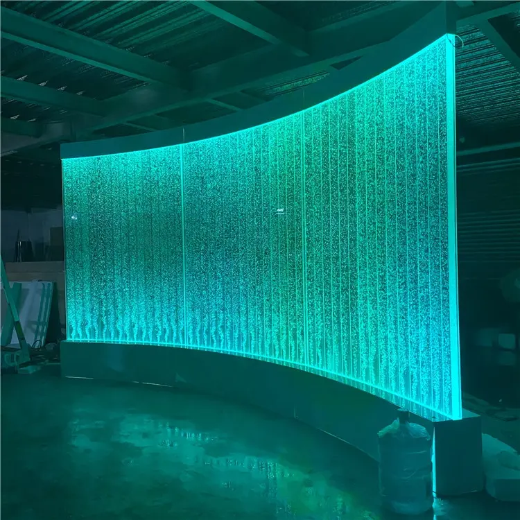 Custom conference acrylic bubble water wall room partition wall led bubble wall