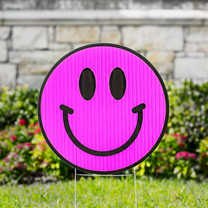 Panneau personnalisé pour chiens de compagnie Panneau en tôle creuse PP Panneau de signalisation Happy Face Panneau de bienvenue pour publicité et événement Décoration de fête Promotion - Product Image 1