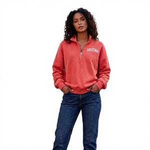 Sweat-shirt d'hiver imprimé pour femme, col montant demi-zip, coupe décontractée et confortable, vente en gros OEM de haute qualité - Product Image 1