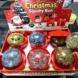 ของเล่นบีบคลายเครียดรูปซาลาเปาคริสต์มาส CS Festive Holiday Wholesale แบบกล่องสุ่ม บีบแล้วคืนตัวช้า - Product Image 3