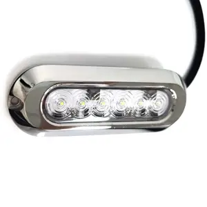 WEIKEN 316 Stainless Steel Casing 12V LED Underwater Lights For Pontoon Boats Transom, LED Pool Lights