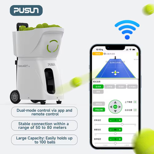 Machine à balles de tennis automatique professionnelle PUSUN PT Smart Primary ABS, vitesse et rotation réglables de 20 à 120 km/h pour les débutants - Product Image 4
